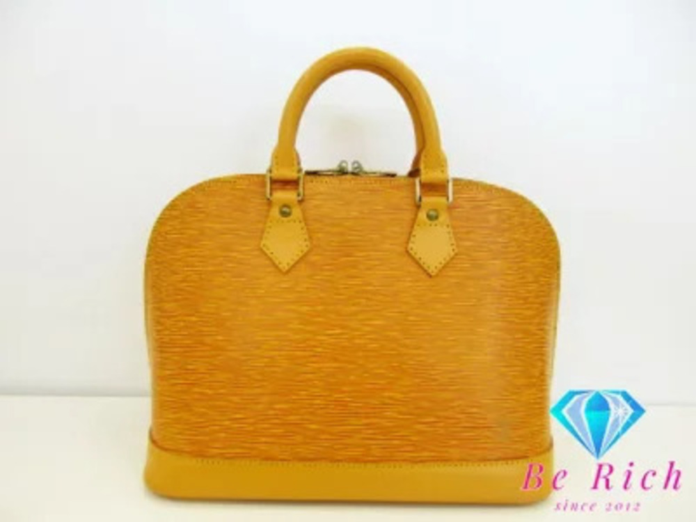 Louis Vuitton Alma Epi Leather Handbag Yellow Tassili LV Tote Bag